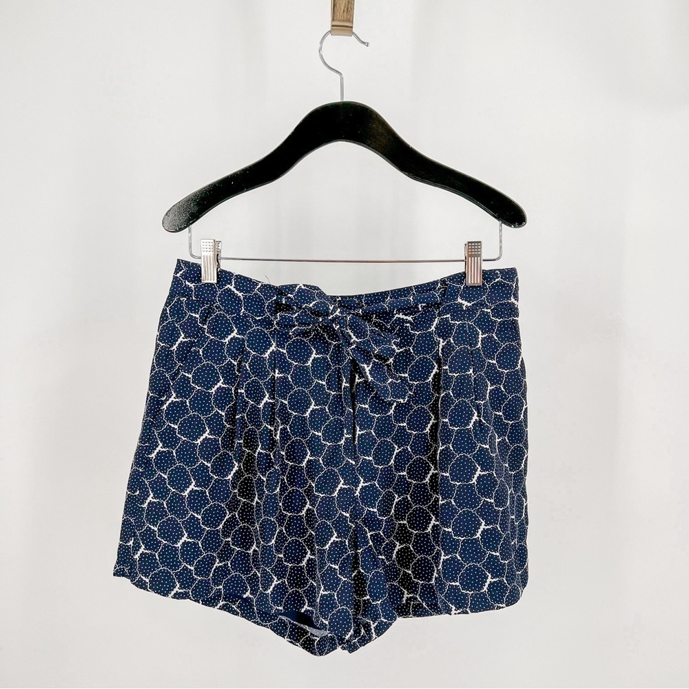 Armani Exchange A/X Womens Navy and  White Belted Paperbag Shorts